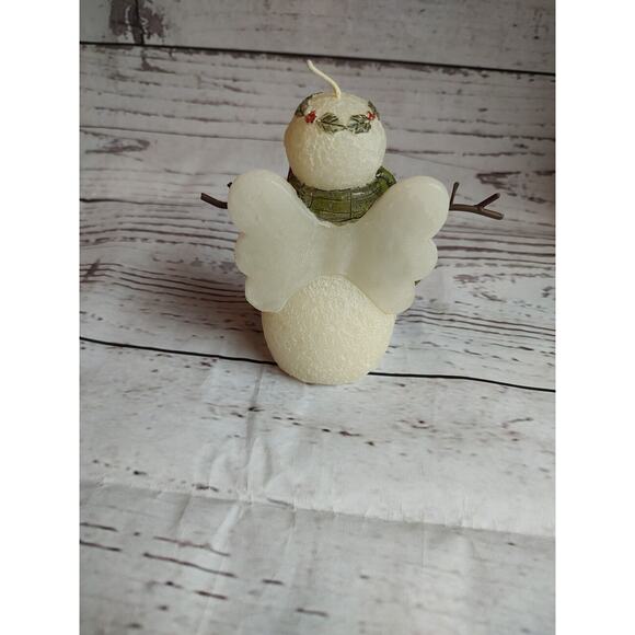 MOLDED SNOWMAN ANGEL Christmas Candle - Picture 2 of 8